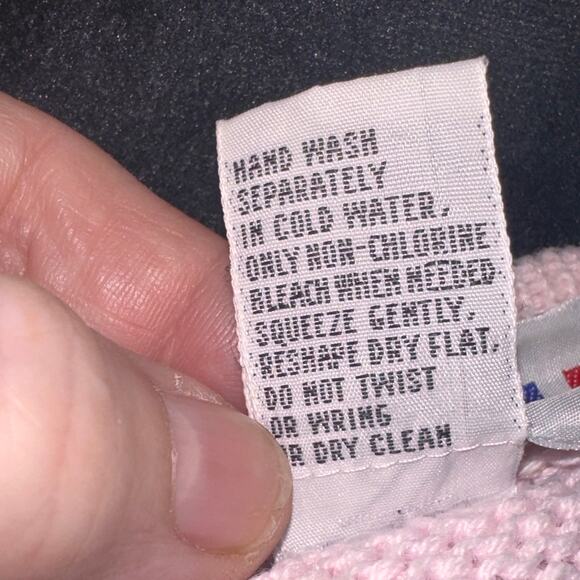 Vtg Club Sportif De Paris Pullover Sweater Size M Pink V Neck Floral Buttons - Picture 12 of 13